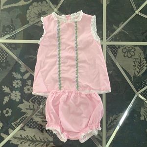 Cecil and Lou Pink Rosette Diaper Set